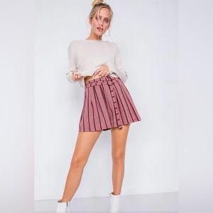 New Dee Dee Plum Purple Stripe Vintage High-Waist Shorts Size Medium